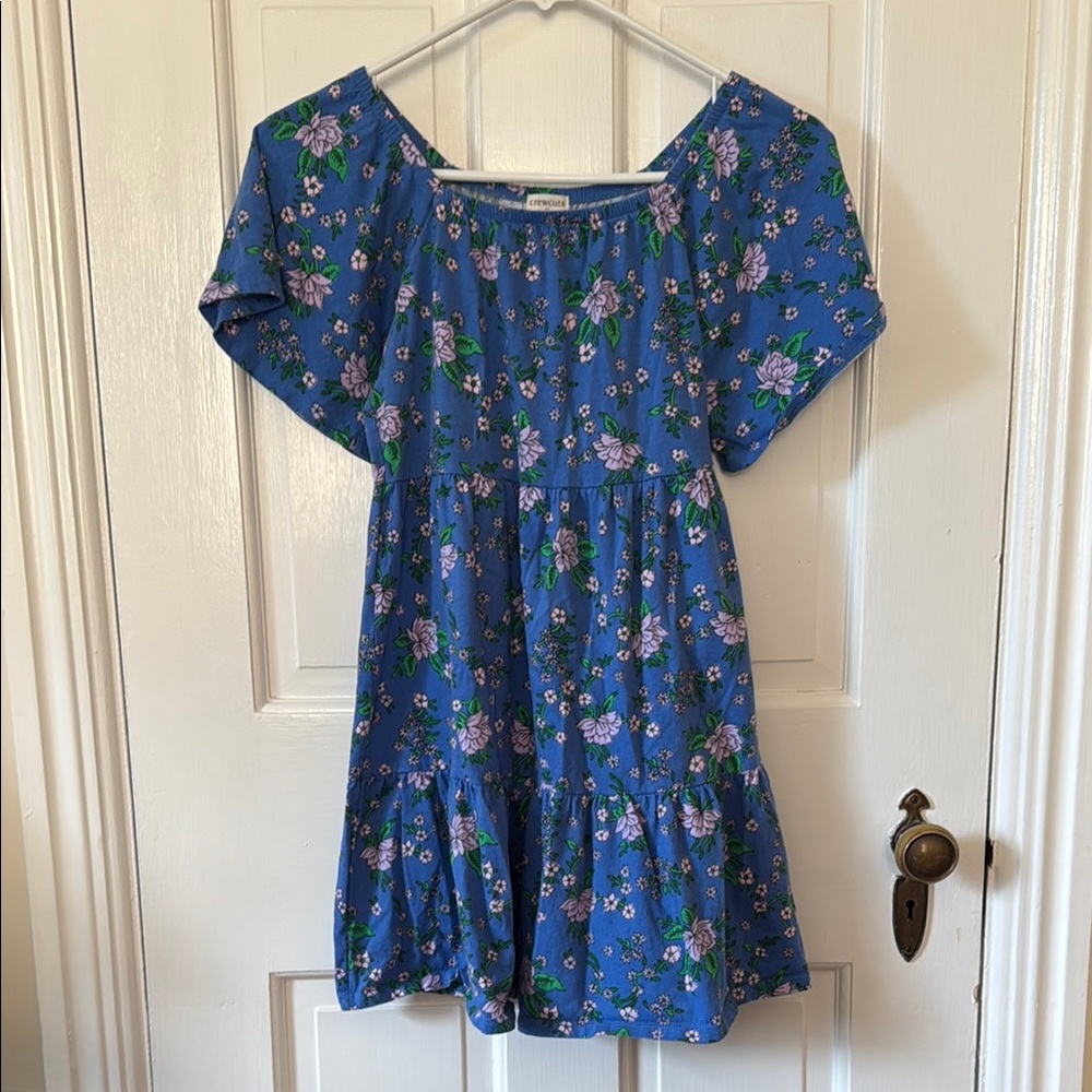 Crewcuts Blue Floral Tiered Kids Dress